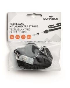 Šňůrka s držákem na jmenovku "Extra strong", černá, výsuvný, patent, DURABLE 833001