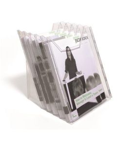 Držák na prospekty "Combiboxx XL", transparentní, stolní i na zeď, A4, 4 přihrádky, DURABLE 858619