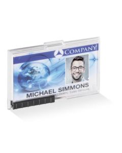 Držák na bezpečnostní karty "PUSHBOX", transparentní, na 1 kartu, uzavřený, 10 ks, DURABLE 892219
