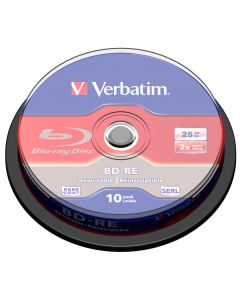 Verbatim BD-RE, Single Layer ScratchGuard Plus, 25GB, cake box, 43694, 2x, 10-pack, pro archivaci dat