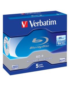 Verbatim BD-R, Single Layer 25GB, jewel box, 43715, 6x, 5-pack, pro archivaci dat
