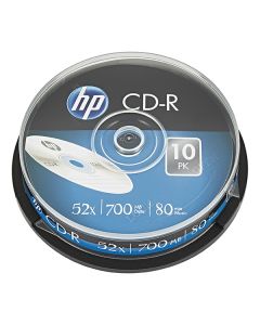 HP CD-R, CRE00019-3, 69308, 10-pack, 700MB, 52x, 80min., 12cm, bez možnosti potisku, cake box, pro archivaci dat