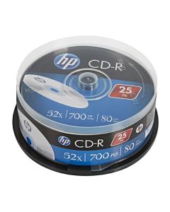 HP CD-R, CRE00015-3, 69311, 25-pack, 700MB, 52x, 80min., 12cm, bez možnosti potisku, cake box, pro archivaci dat