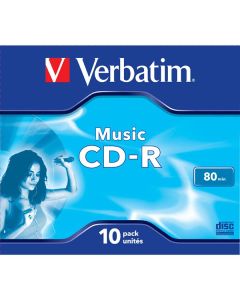 Verbatim CD-R Audio, 43365, Music CD-R, 10-pack, 16x, 80min., 12cm, bez možnosti potisku, jewel box, pro archivaci dat