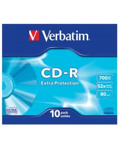 Verbatim CD-R, 43415, Extra Protection, 10-pack, 700MB, 52x, 80min., 12cm, bez možnosti potisku, slim box, PROMO, pro archivaci da