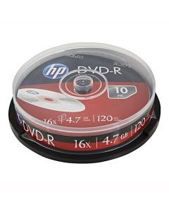 HP DVD+R, DRE00027-3, 4.7GB, 16x, cake box, 10-pack, bez možnosti potisku, 12cm, pro archivaci dat