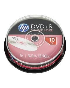 HP DVD+R DL, Double Layer, DRE00060-3, 69309, 8.5GB, 8x, cake box, 10-pack, bez možnosti potisku, 12cm, pro archivaci dat