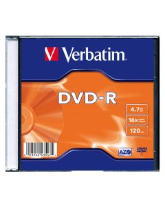 Verbatim DVD-R, Matt Silver, 43547, 4.7GB, 16x, slim box, 1 ks, bez možnosti potisku, 12cm, pro archivaci dat