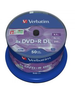 Verbatim DVD+R DL, Double Layer Matt Silver, 43758, 8.5GB, 8x, spindle, 50-pack, 12cm, pro archivaci dat