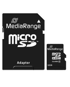 MediaRange Micro Secure Digital Card, 32GB, micro SDHC, MR959, UHS-I U1 (Class 10), s adaptérem