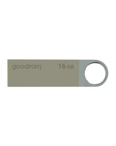 Goodram USB flash disk, USB 2.0, 16GB, UUN2, stříbrný, UUN2-0160S0R11, USB A, s poutkem