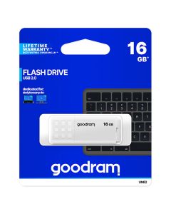 Goodram USB flash disk, USB 2.0, 16GB, UME2, bílý, UME2-0160W0R11, USB A, s krytkou