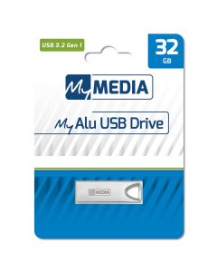 MyMedia USB flash disk, USB 3.2, 32GB, MyAlu, stříbrný, 69276, USB A