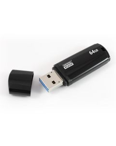 Goodram USB flash disk, USB 3.0, 64GB, UMM3, černý, UMM3-0640K0R11, USB A, s krytkou