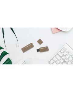 Goodram USB flash disk, USB 3.0, 128GB, UME3 ECO FRIENDLY, hnědý, UME3-1280EFR11, USB A, s krytkou