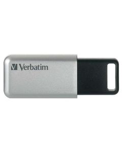 Verbatim USB flash disk, USB 3.0, 64GB, Secure Pro, stříbrný, 98666, USB A, AES 256-bit šifrování, s výsuvným konektorem