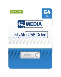 MyMedia USB flash disk, USB 3.2, 64GB, MyAlu, stříbrný, 69277, USB A