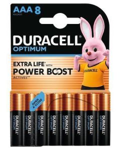 Baterie "Optimum", AAA micro, 8 ks, bez plastu, DURACELL 10PP110052