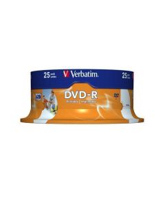 DVD-R 4,7GB, 16x, Printable, Verbatim, 25-cake