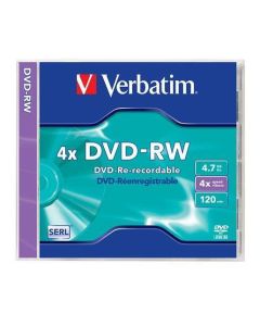 DVD-RW, 4,7GB, 4x, Verbatim, jewel box