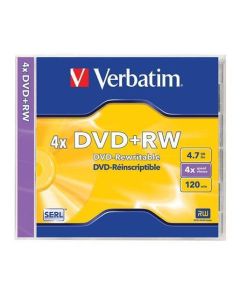 DVD+RW, 4,7GB, 4x, Verbatim, jewel box