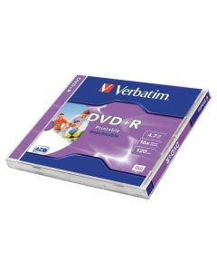 DVD+R 4,7GB, 16x, Printable, Verbatim, jewel box