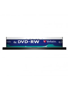 Verbatim DVD-RW, Matt Silver, 43552, 4.7GB, 4x, spindle, 10-pack, bez možnosti potisku, 12cm, pro archivaci dat