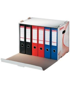Archivační kontejner na pořadače "Standard", bílá, s předním otevíráním, karton, ESSELTE
