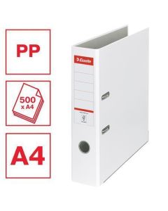 Pákový pořadač "Economy", ochranné spodní kování, bílá, 75 mm, A4, PP/karton, ESSELTE