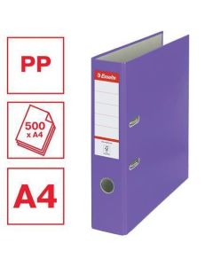 Pákový pořadač "Economy", ochranné spodní kování, fialová, 75 mm, A4, PP/karton, ESSELTE