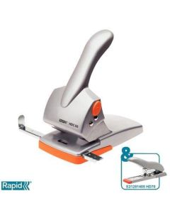 Velkokapacitní děrovačka Rapid Fashion HDC65, Stříbrná/Oranžová, RAPID