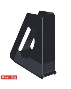 Stojan na časopisy "Europost", Vivida černá, 68 mm, plast, ESSELTE