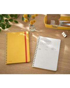 Spirálový sešit "Cosy Soft Touch", matně žlutá, linkovaný, B5, 80 listů, LEITZ
