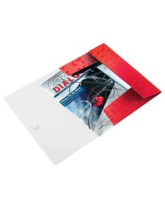Desky s gumičkou "Wow", červená, A4, PP, LEITZ 45990026