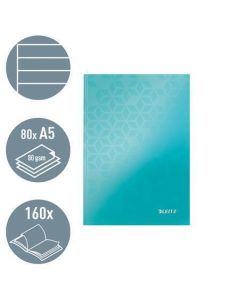 Zápisník "Wow", ledově modrá, linkovaný, A5, 80 listů, s tvrdými deskami, LEITZ