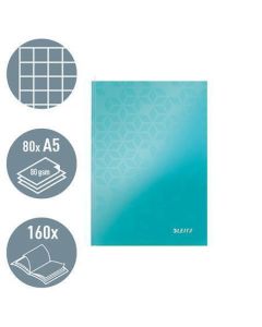 Zápisník "Wow", ledově modrá, čtverečkovaný, A5, 80 listů, s tvrdými deskami, LEITZ
