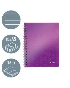 Blok na psaní "Wow", purpurová, A5, linkovaný, LEITZ