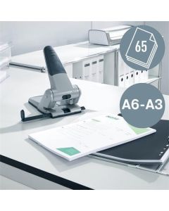 Děrovačka "5180", stříbrná, velkokapacitní, 65 listů, LEITZ
