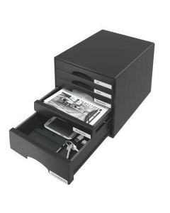 Zásuvkový box "Plus", černá, plast, 5 zásuvek, LEITZ
