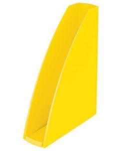 Stojan na časopisy "Wow", metalická žlutá, 60 mm, plast, LEITZ