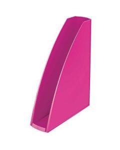 Stojan na časopisy "Wow", metalická růžová, 60 mm, plast, LEITZ