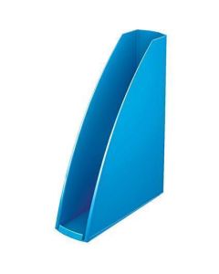 Stojan na časopisy "Wow", metalická modrá, 60 mm, plast, LEITZ
