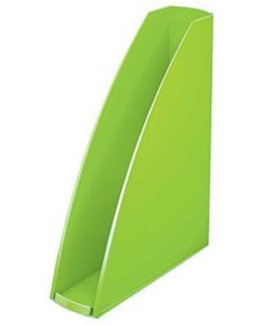 Stojan na časopisy "Wow", metalická zelená, 60 mm, plast, LEITZ