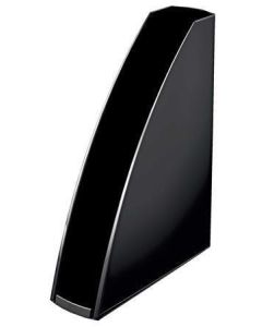 Stojan na časopisy "Wow", metalická černá, 60 mm, plast, LEITZ