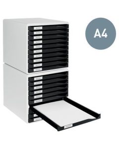 Zásuvkový box, modrá, plast, 10 zásuvek, LEITZ