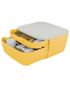 Zásuvkový box "Cosy", žlutá, 2 zásuvky, LEITZ 53570019