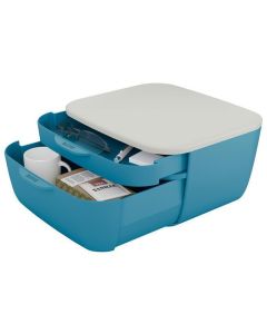Zásuvkový box "Cosy", modrá, 2 zásuvky, LEITZ 53570061