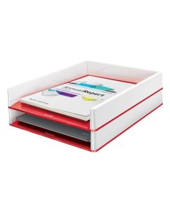 Dvoubarevný odkladač “Wow”, červená, plast, LEITZ 53611026