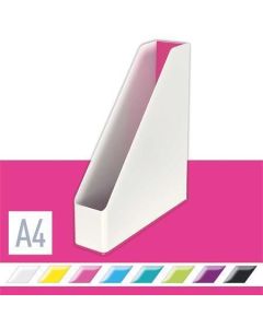 Stojan na časopisy "Wow", růžová, 73 mm, plast, dvoubarevný, LEITZ