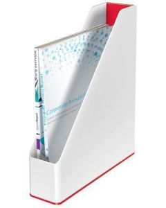 Stojan na časopisy "Wow", červená, dvoubarevný, 73 mm, plast, LEITZ 53621026